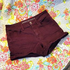 Maroon American eagle short size 8